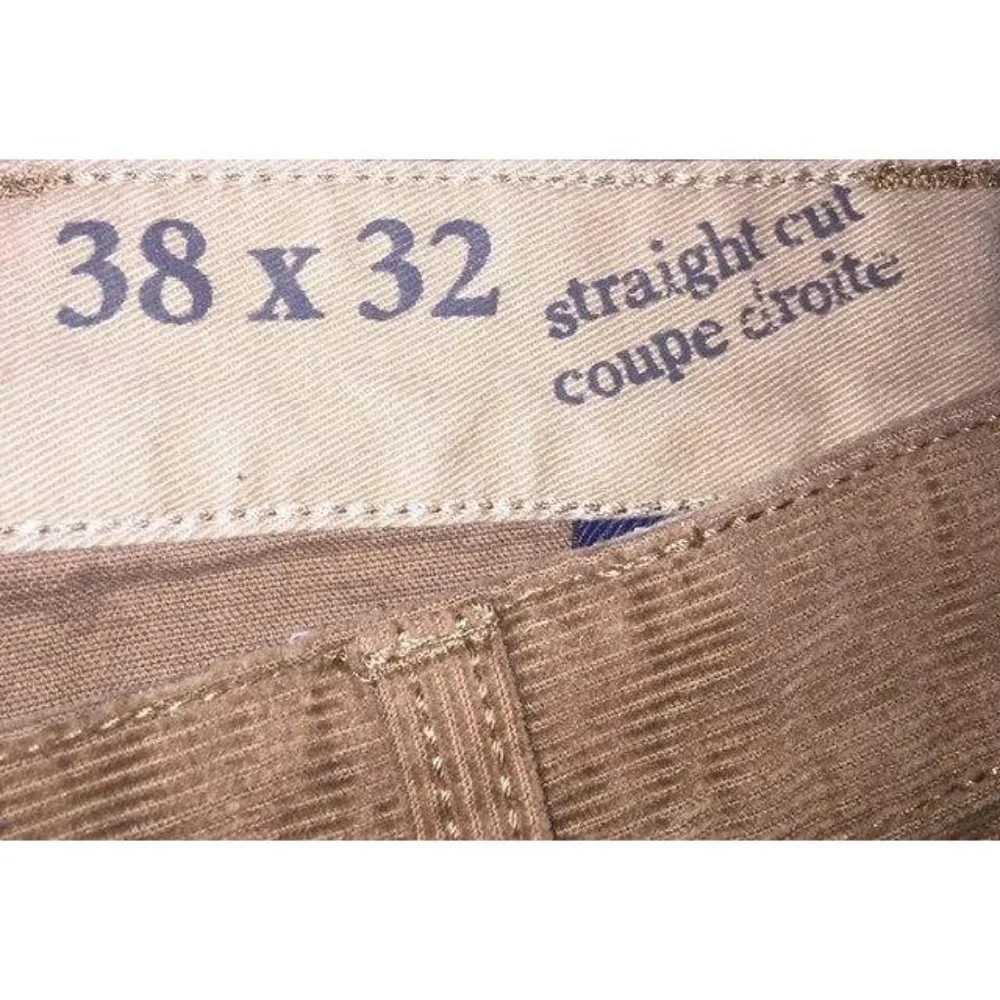 IZOD Pants Mens 38x32 Used Corduroy Casual Career Saltwater Wash Straight Cut